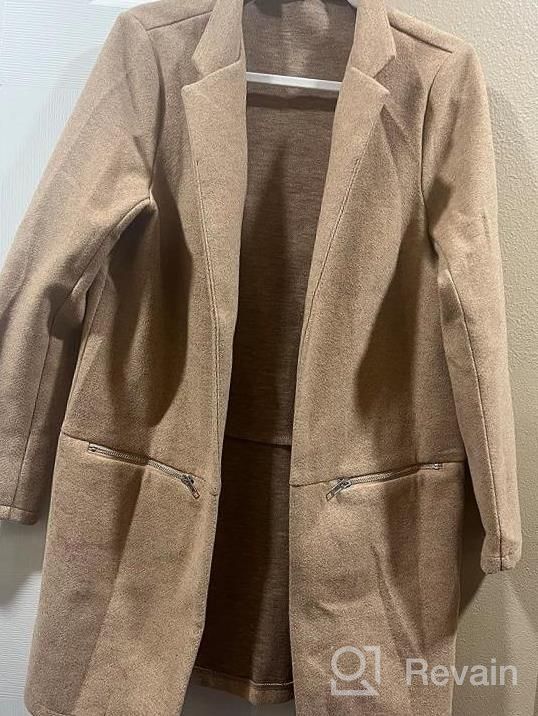 img 1 attached to Stay Warm In Style: Angashion Women'S Stand Collar Cardigan Coat With Zipper Pockets review by Jay Lopez