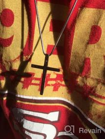 img 7 attached to Мужское крестное ожерелье из нержавеющей стали с подвеской нацы Strength Bible Verse - ожерелья XOYOYZU для мальчиков