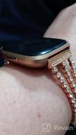 img 1 attached to Rose Gold Chunky Chain Link Fitbit Versa 2/Lite Women'S Bracelet Band With White Leather review by Julian Locklear
