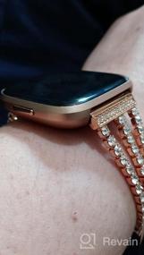 img 7 attached to Rose Gold Chunky Chain Link Fitbit Versa 2/Lite Women'S Bracelet Band With White Leather