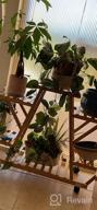 картинка 1 прикреплена к отзыву Bamboo 6 Tier Rolling Plant Stand - Stylish Indoor/Outdoor Planter Display Rack For Your Patio Or Living Room от Relap Villa