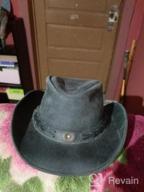 img 1 attached to Walker And Hawkes - Leather Cowhide Outback Antique Hat review by Tyler Kota