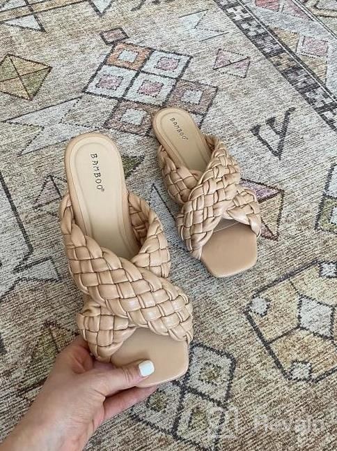 img 1 attached to Womens' Trendy Thick Braided Woven Slides: Fashionable And Comfortable Open-Toe Slip-On Mules review by Melissa Davis