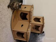 img 1 attached to PETIQUE Cat Villa Cardboard Scratcher Tower, Modern Indoor/Outdoor Cat House Furniture, Planet-Friendly Playground For Cats & Small Dogs review by Matthew Rodenbaugh