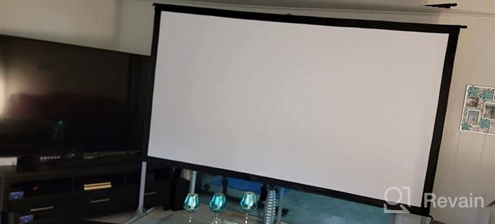 img 1 attached to JWSIT 110 Inch Outdoor Movie Screen - Portable Video Projection Screen With Stand And Carrying Bag For Home Theater Backyard, Upgraded 3 Layers PVC 16:9 Screen For Movie Nights review by Bradley Stewart