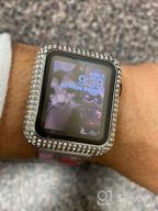img 1 attached to 💎 Bling Diamond Apple Watch Case 40mm: Series 6/5/4/3/2/1 Designer Crystal Protective Cover in Pink review by Jonny Dogruyol