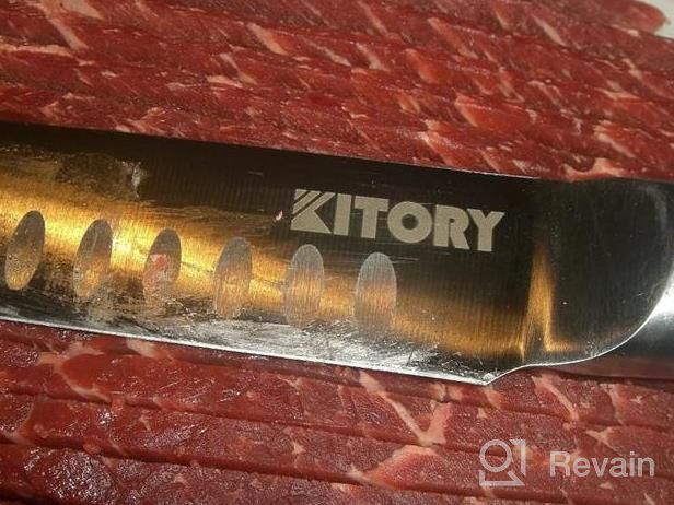 img 1 attached to Kitory Utility Knife, 5 Inch Fine-Edge Kitchen Knife, Sharp German High Carbon Stainless Steel, Full Tang Pakkawood Handle With Gift Box - Metadrop Series review by Isaiah Boys