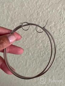 img 5 attached to Стильно и смело: большие итальянские серьги-кольца LeCalla из стерлингового серебра для шикарных женщин
