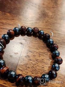 img 6 attached to 🔮 8MM Red Green Blue Tiger Eye Hematite Stretch Bracelet - Quadruple Protection Natural Gemstone Bracelet 7.5IN - Healing Stone Charm Handmade Bracelet for Women and Men