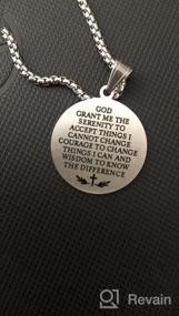 img 7 attached to Stainless Steel Praying Hands Coin Medal Pendant Necklace - HZMAN Serenity Prayer Cross
