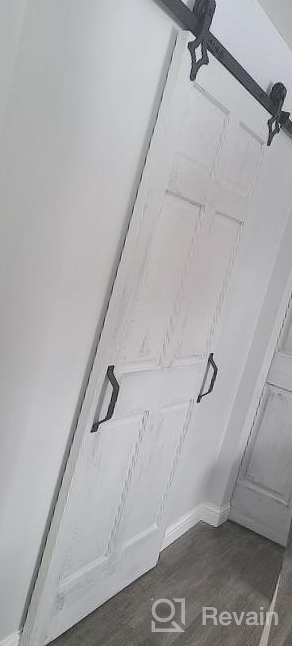 img 1 attached to 4FT Single Door Sliding Barn Door Hardware Track Kit Black Rhombic Shape Skysen review by Jose Baldwin