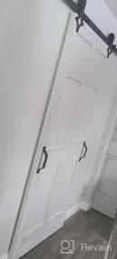 img 8 attached to 4FT Single Door Sliding Barn Door Hardware Track Kit Black Rhombic Shape Skysen