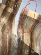 img 1 attached to Get Longer Locks With Vlasy Tape-In Human Hair Extensions: 14 Inch, 20 Pieces Of Straight, Seamless, Invisible 1B# Black Brown Extensions review by Christopher Kumar