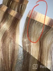 img 5 attached to Получите более длинные волосы с помощью наращивания волос Vlasy Tape-In из человеческих волос: 14-дюймовые, 20 штук прямые, невидимые 1B# черно-коричневые наращивания.