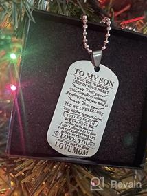 img 7 attached to Jvvsci Dad Mom to Son Dog Tag - Inspiring Heartfelt Message Pendant Necklace Keychain Birthday Jewelry Gift for Boys Teen