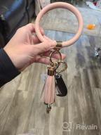 img 1 attached to Stylish Leather Tassel Bracelet Keychain With Ring - Portable Wristlet Key Holder For Women - Ideal Gift For Her review by Clete Dean