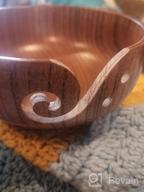 img 1 attached to Handmade Rosewood Yarn Bowl Holder With Holes For Knitting And Crochet Organizer - Ideal Mother'S Day Gift, Wine Red Color review by Chris Durandis