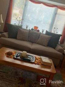 img 5 attached to Чехол для дивана с подушкой в форме "Т" - набор из 3-х частей с отдельными чехлами в форме буквы "Т" для защиты мебели - средний размер, песчаный цвет.