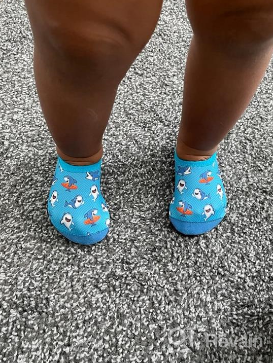 img 1 attached to Non-Slip Quick Dry Kids Swim Water Shoes: Mermaid Aqua Pool Socks for Boys & Girls Toddler (GLI Mer Purple) review by Johnny Santana