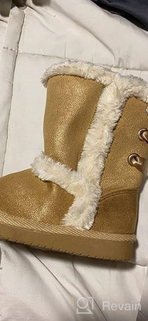 img 1 attached to Winter Suede Boots with Cotton Lining and Animal Print for Toddlers/Little Kids Size 6-13 by KRABOR review by Derrick Patterson