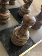 img 1 attached to Complete Marble Handmade Chess Pieces Set - 32 Black And Coral Figures For 16-20 Inch Boards review by Cameron Kennedy