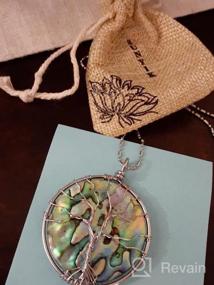 img 6 attached to SUNYIK Abalone Shell Tree Of Life Pendant,Necklaces For Women,Copper Wire Wrapped Jewelry,Assorted Shapes