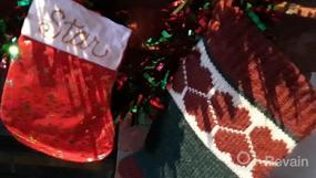 img 5 attached to VEYLIN 24-Pack Christmas Mini Stockings With Glitter Snowflake Star, Plush Cuff For Festive Room Ornaments - 8 Inches