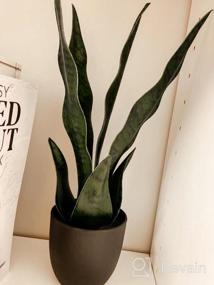 img 6 attached to Artificial Plants Sansevieria Snake Mini Plant With Black Plastic Planter Greenery Perfect Faux Agave Fake Plants In Pot For Home Office Indoor And Outdoo Décor (16" Green/ 12 Leaves)