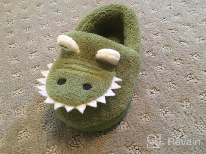 img 1 attached to 🦖 Adorable Toddler Dinosaur Slippers - Boys' Indoor Bedroom Shoes and Slippers review by Mike Hicks