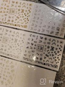 img 6 attached to Holographic Alphabet Nail Art Stickers: 12Sheet Flower Tattoos For Manicure Decorations
