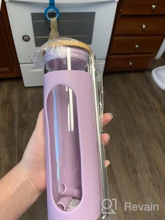 img 1 attached to Tronco 18Oz Glass Tumbler With Bamboo Lid And Straw, Glass Cup For Boba,Iced Coffee,Smoothie, Spill Proof Glass Water Bottle With Silicone Protective Sleeve, Dishwasher Safe,BPA Free review by Tutcht Cobb