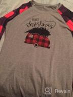 img 1 attached to Women'S Plaid Splicing Christmas Truck Tree Long Sleeve Raglan T-Shirt - Perfect For The Holiday Season! review by Matthew Maggot