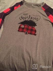 img 5 attached to Women'S Plaid Splicing Christmas Truck Tree Long Sleeve Raglan T-Shirt - Perfect For The Holiday Season!