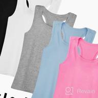 img 1 attached to Cooraby Girls Sleeveless Racerback Dance Tank Tops For Ballet, Gymnastics And Dancewear – Set Of 5 review by Anna Green