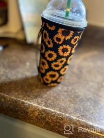 img 5 attached to Многоразовая чашка для кофе со льдом, 2 шт., рукава с неопреновой изоляцией, держатель для крышки чашки, идея для кофе Starbucks на 30 унций, стакана, больших пончиков Dunkin (только рукава для чашек)