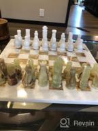 img 1 attached to Handmade White & Green Onyx Staunton And Ambassador Chess Sets - Perfect Gift For Adults! review by Brent Mosley