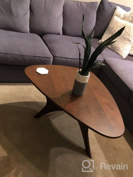 img 1 attached to INK+IVY Blaze Mid-Century Modern Style Wood Side Table - Pecan Accent Tables For Living Room - 1 Piece Small End Table. review by Fred Whitehead