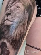 img 1 attached to Metuu 46 Sheets Full Arm Temporary Tattoo Waterproof Realistic For Men And Women, Wolf Tiger Lion Eagle Extra Large Fake Tattoo Stick On Whole Arm Shoulder Leg review by Dion Jeep