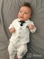 img 1 attached to HeMarIsle HMD Baby Boy Long Sleeve Gentleman White Shirt Waistcoat Bowtie Tuxedo Onesie Jumpsuit Overall Romper - Stylish & Classy Outfit For Little Boys! review by James Cruz