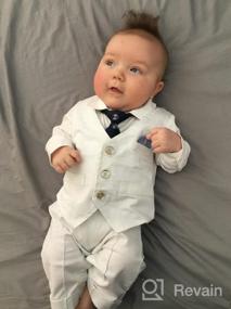 img 8 attached to HeMarIsle HMD Baby Boy Long Sleeve Gentleman White Shirt Waistcoat Bowtie Tuxedo Onesie Jumpsuit Overall Romper - Stylish & Classy Outfit For Little Boys!