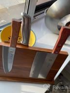 img 1 attached to Teak Wood Magnetic Knife Block For Kitchen Counter With Heavy, Strong Magnetism - FindKing Utensil Holder Stand, 10.8 X 8 Inches (Knives Not Included) review by Bryan King