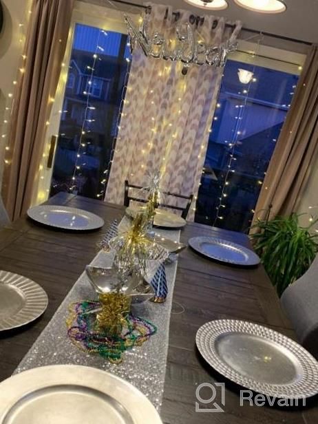 img 1 attached to 12X72-Inch Silver Sequin Table Runner - Perfect For Events, Weddings & Parties! review by Olusola Edwards