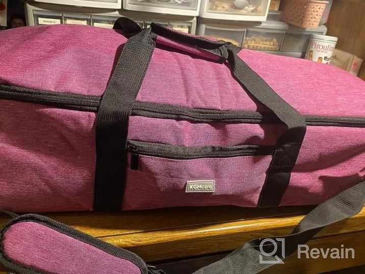 img 1 attached to Convenient Double-Layer Carrying Bag For Cricut Explore Air And Maker With KGMCARE Travel Tote: Perfect For Machine And Supplies Transportation - Purple review by Kenny Sarma