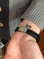 img 1 attached to Stylish MERC-MAHE Men's Leather Cuff Bracelet: Adjustable, Magnetic Clasp, Cowhide, Multi-Layer, Braided - Ideal Gift for Boys! review by Matt Bokil
