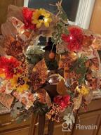 img 1 attached to Festive Fall Decor: 16" Thanksgiving Wreath With Give Thanks Pickup Truck Sign And Autumn Elements review by Jonathan Self
