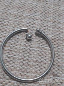 img 5 attached to Браслет-браслет ChicSilver из 925 стерлингового серебра: модные открытые браслеты с двумя бусинами для женщин и девочек.