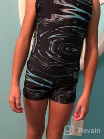 img 5 attached to Marble Line Gymnastics Leotards with Shorts for Girls Ages 4-12 by Dancina