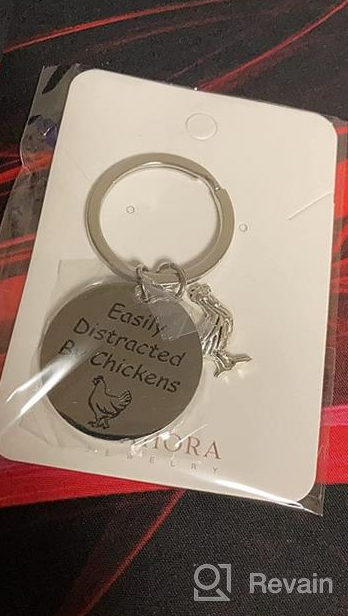 img 1 attached to 🐔 G-Ahora Chickens Keychain – Funny Chicken Jewelry Gift for Chicken Lover and Chicken Mom, Distracted Chickens Design review by John Collins