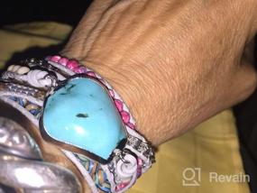 img 8 attached to Boho Blue Natural Stone Handmade 🌿 5 Wraps Bracelet for Women - YGLINE Bracelet