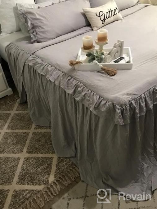 img 1 attached to Alina Bedding Collections Ivory Queen Size Bedspread Set - 3 Piece Ruffle Skirt Coverlets With 30-Inch Drop - Elegant Ruffled Style Bed Skirt, Dust Ruffles, And 2 Standard Shams review by Kristie Jones